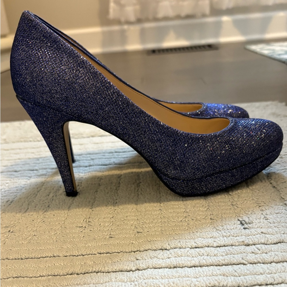 Enzo Angiolini Evening Pumps - Sparkly Blue